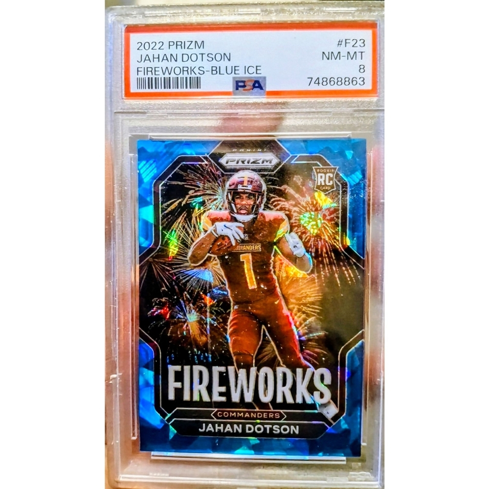 2022 Panini Prizm Football Johan Dotson RC Fireworks #F-23
